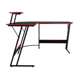 Escritorio Gamer en L Carbon Racer Negro y Rojo 130x130cm sin Cajones - ESCRITORIOS | Bylmo