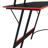 Escritorio Gamer en L Carbon Racer Negro y Rojo 130x130cm sin Cajones - ESCRITORIOS | Bylmo