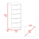 Cajonera Basilea Blanco 45x107.8cm de Cinco Niveles con Cinco Cajones - CAJONERAS Y COMODAS | Bylmo