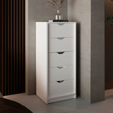 Cajonera Basilea Blanco 45x107.8cm de Cinco Niveles con Cinco Cajones - CAJONERAS Y COMODAS | Bylmo