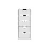 Cajonera Basilea Blanco 45x107.8cm de Cinco Niveles con Cinco Cajones - CAJONERAS Y COMODAS | Bylmo