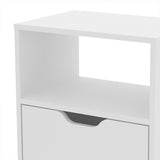 Combo 2 Mesas de Noche Essen Blanco 25.8x54cm con Un Cajon y un Compartimiento - MESAS DE NOCHE | Bylmo
