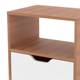 Combo 2 Mesas de Noche Essen Blanco Almendra 25.8x54cm con Un Cajon y un Compartimiento - MESAS DE NOCHE | Bylmo