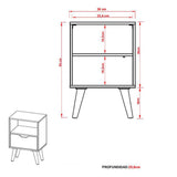 Combo 2 Mesas de Noche Essen Blanco Almendra 25.8x54cm con Un Cajon y un Compartimiento - MESAS DE NOCHE | Bylmo
