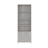 Biblioteca Lisa Cemento 63x180cm Rectangular con Cinco Compartimientos y Cuatro Entrepaños - BIBLIOTECAS Y ESTANTERIAS | Bylmo