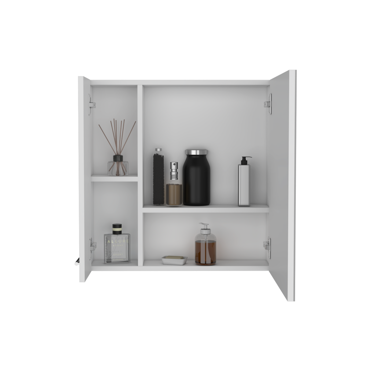 Gabinete de Baño Sines Blanco 60x60cm Con Espejo y con Dos Entrepaños - GABINETES DE BANHO | Bylmo