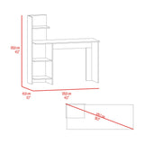 Escritorio Vilna Cemento 120x120.6cm con Organizador de Libros - ESCRITORIOS | Bylmo