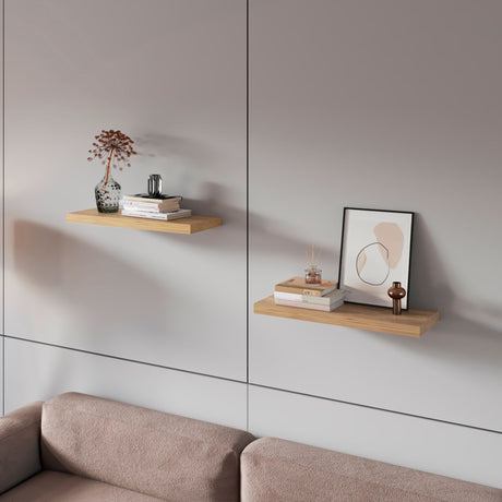 Set de Dos Repisas Flotantes Macadamia 80x4cm Rectangulares - REPISAS | Bylmo