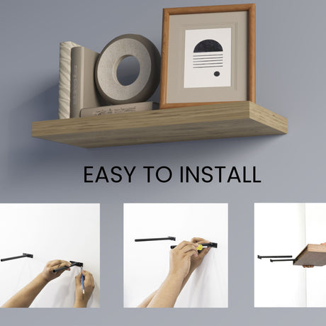 Set de Dos Repisas Flotantes Macadamia 80x4cm Rectangulares - REPISAS | Bylmo