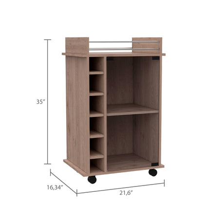 Bar Dukat Ceniza 55x89cm con Cuatro Compartimientos y con Seis Portabotellas - BARES | Bylmo