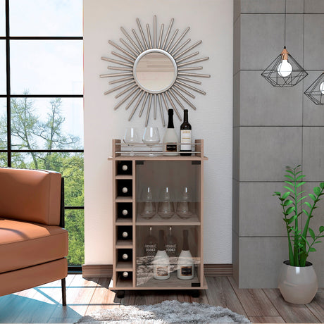 Bar Dukat Ceniza 55x89cm con Cuatro Compartimientos y con Seis Portabotellas - BARES | Bylmo