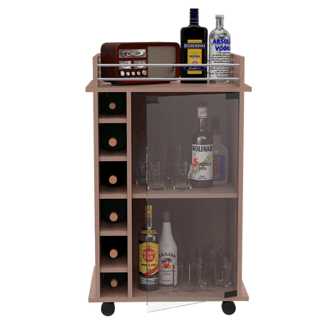 Bar Dukat Ceniza 55x89cm con Cuatro Compartimientos y con Seis Portabotellas - BARES | Bylmo