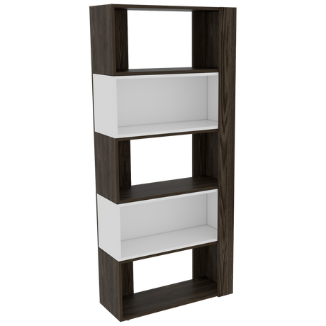 Biblioteca Beijing Coñac 70.2x161.5cm sin Cajones y con Cinco Compartimientos - BIBLIOTECAS Y ESTANTERIAS | Bylmo