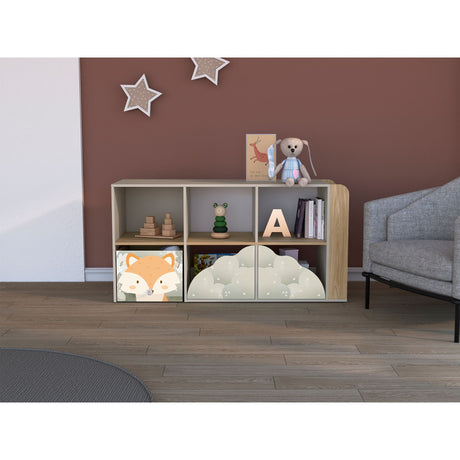 Biblioteca Boscozy Capri 141.8x72.1cm con Un Cajón y con Seis Compartimientos - BIBLIOTECAS Y ESTANTERIAS | Bylmo