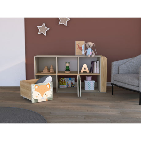 Biblioteca Boscozy Capri 141.8x72.1cm con Un Cajón y con Seis Compartimientos - BIBLIOTECAS Y ESTANTERIAS | Bylmo