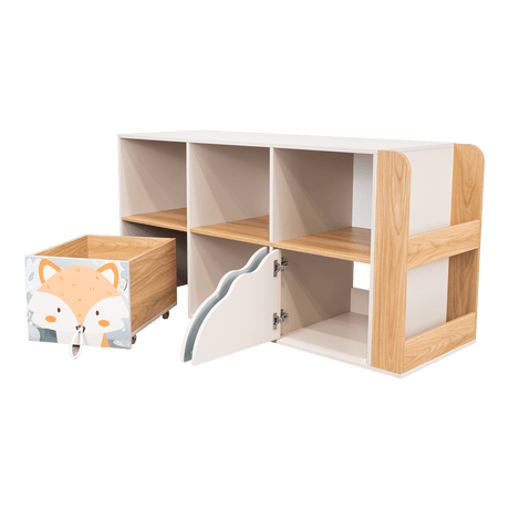 Biblioteca Boscozy Capri 141.8x72.1cm con Un Cajón y con Seis Compartimientos - BIBLIOTECAS Y ESTANTERIAS | Bylmo