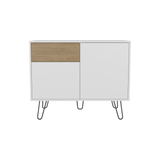 Aparador Tori Blanco y Fresno 99.2x80cm con Un Cajón y con Cinco Compartimientos - BIFES Y ARRIMOS | Bylmo