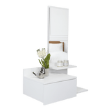 Recibidor Vienna Blanco 60.1x91.95cm con Un Cajón y con Tres Compartimientos - BIFES Y ARRIMOS | Bylmo