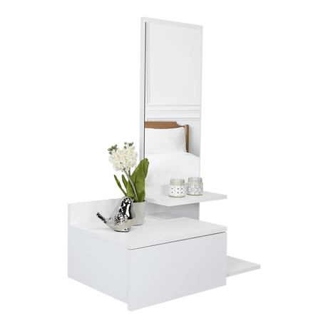 Recibidor Vienna Blanco 60.1x91.95cm con Un Cajón y con Tres Compartimientos - BIFES Y ARRIMOS | Bylmo