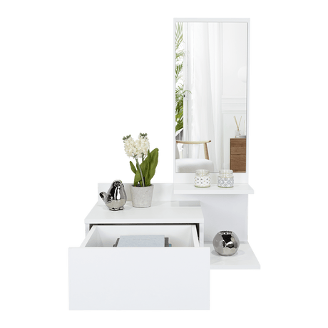 Recibidor Vienna Blanco 60.1x91.95cm con Un Cajón y con Tres Compartimientos - BIFES Y ARRIMOS | Bylmo