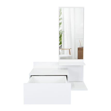 Recibidor Vienna Blanco 60.1x91.95cm con Un Cajón y con Tres Compartimientos - BIFES Y ARRIMOS | Bylmo