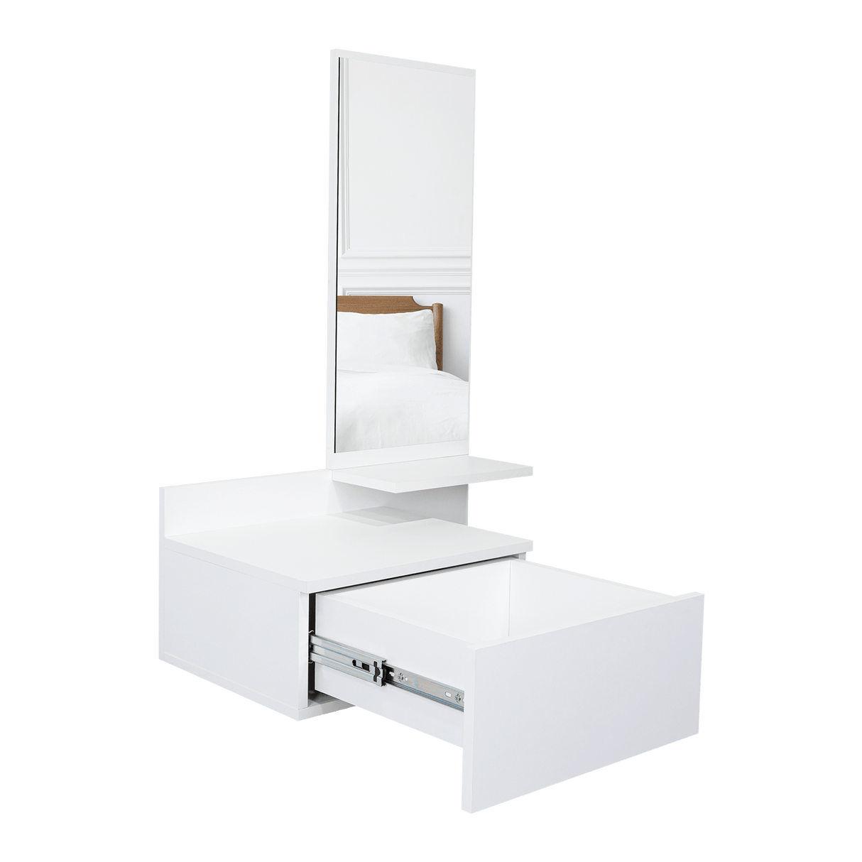 Recibidor Vienna Blanco 60.1x91.95cm con Un Cajón y con Tres Compartimientos - BIFES Y ARRIMOS | Bylmo