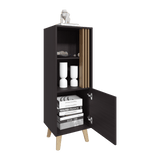 Vitrina Vance Wengue 42x120cm sin Cajones y con Tres Compartimientos - BIFES Y ARRIMOS | Bylmo