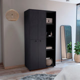Closet Misuri Wengue 90x182cm con Un Cajón y Siete Compartimientos - CLOSETS | Bylmo