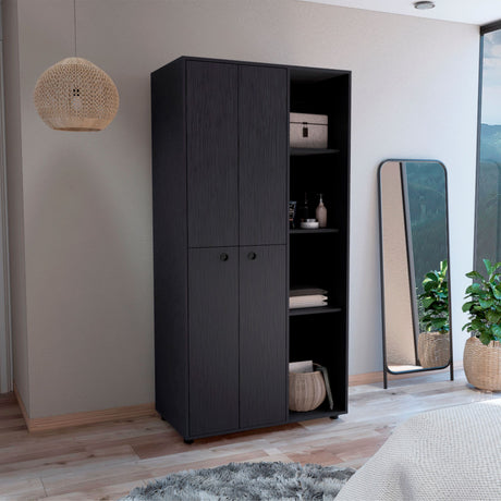 Closet Misuri Wengue 90x182cm con Un Cajón y Siete Compartimientos - CLOSETS | Bylmo