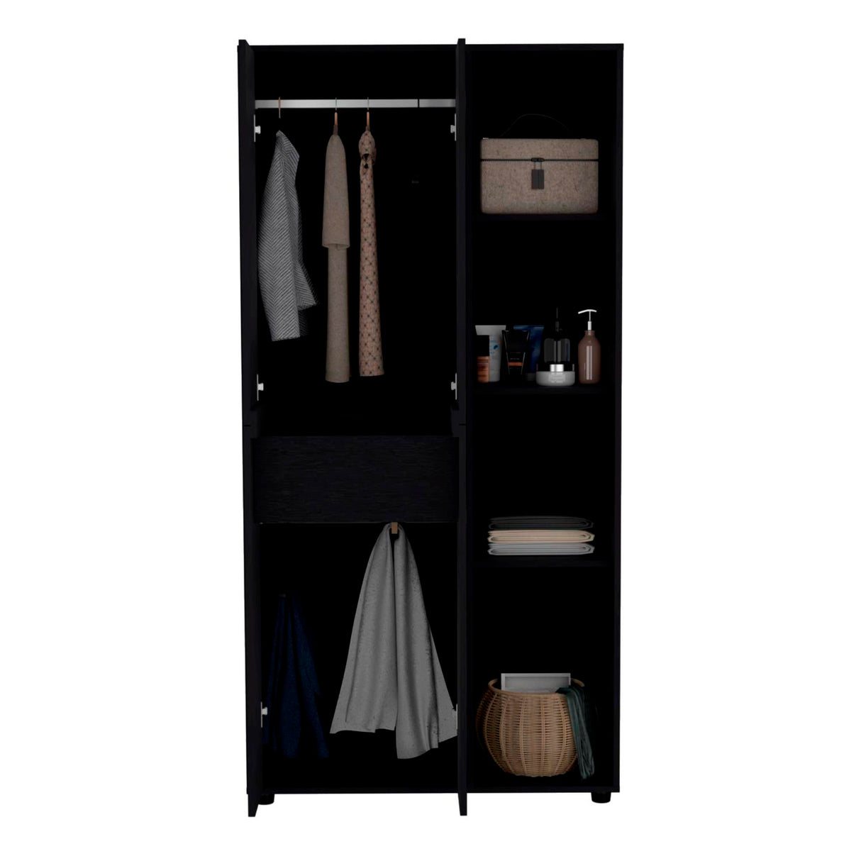 Closet Misuri Wengue 90x182cm con Un Cajón y Siete Compartimientos - CLOSETS | Bylmo