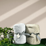 Set X 2 Cobijas Térmicas Flannel Gris y Beige 115x160cm Fondo Entero Ultrasuave - COBIJAS Y MANTAS | Bylmo