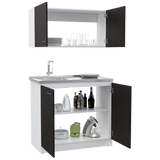 Cocina Napoles Blanco 100x90cm Con Mesón De Acero Inoxidable Y Con Pozuelo Lado Izquierdo - COCINAS | Bylmo