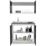 Cocina Napoles Blanco 100x90cm Con Mesón De Acero Inoxidable Y Con Pozuelo Lado Izquierdo - COCINAS | Bylmo