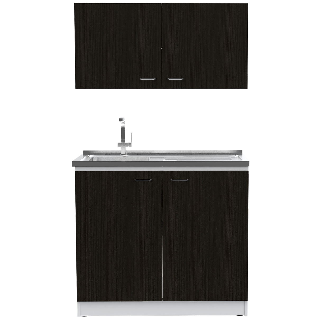 Cocina Napoles Blanco 100x90cm Con Mesón De Acero Inoxidable Y Con Pozuelo Lado Izquierdo - COCINAS | Bylmo