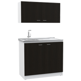 Cocina Napoles Blanco 100x90cm Con Mesón De Acero Inoxidable Y Con Pozuelo Lado Izquierdo - COCINAS | Bylmo