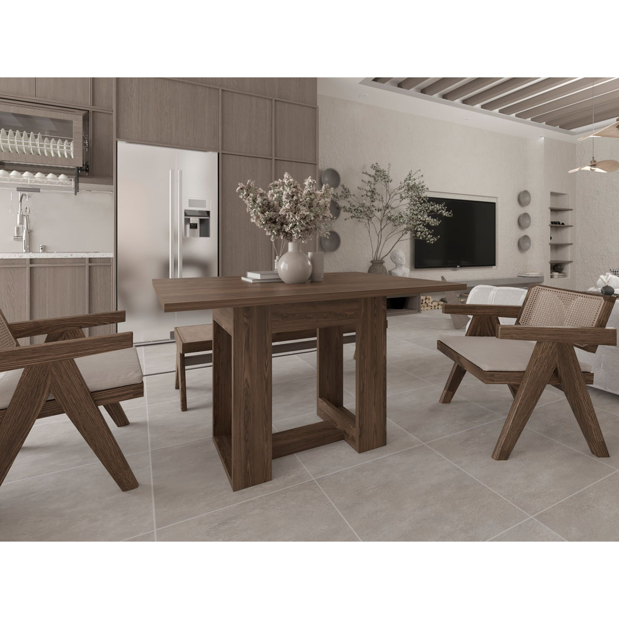 Comedor Volterra Coñac 120x74cm Rectangular De Cuatro Puestos Sin Sillas - COMEDORES | Bylmo
