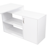 Escritorio En L Axis Blanco 151.5x76.5cm Sin Cajones Y Con Organizador De Libros - ESCRITORIOS | Bylmo