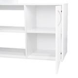 Escritorio En L Axis Blanco 151.5x76.5cm Sin Cajones Y Con Organizador De Libros - ESCRITORIOS | Bylmo