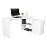 Escritorio En L Axis Blanco 151.5x76.5cm Sin Cajones Y Con Organizador De Libros - ESCRITORIOS | Bylmo