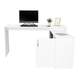 Escritorio En L Axis Blanco 151.5x76.5cm Sin Cajones Y Con Organizador De Libros - ESCRITORIOS | Bylmo