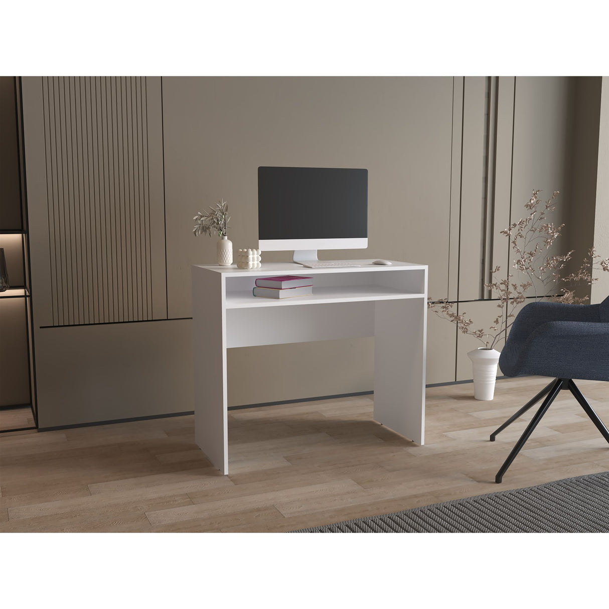Escritorio Stella Blanco 89.2x77cm con Un Compartimiento