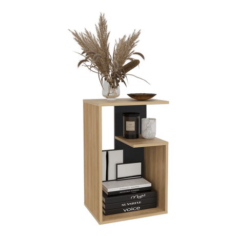 Mesa Auxiliar Everett Fresno 39.8x63.4cm Rectangular Con Tres Compartimientos - MESAS AUXILIARES | Bylmo