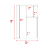Mesa Auxiliar Everett Fresno 39.8x63.4cm Rectangular con Tres Compartimientos