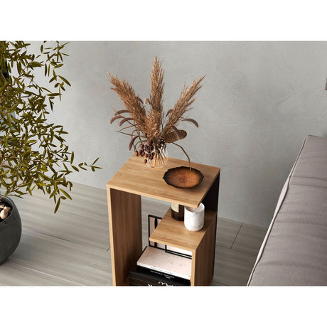 Mesa Auxiliar Everett Fresno 39.8x63.4cm Rectangular Con Tres Compartimientos - MESAS AUXILIARES | Bylmo