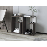 Mesa Auxiliar Everett Carbón Y Blanco 39.8x63.4cm Rectangular Con Tres Compartimientos - MESAS AUXILIARES | Bylmo