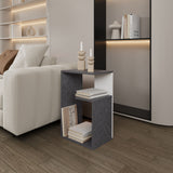 Mesa Auxiliar Everett Onix Y Blanco 39.8x63.4cm Rectangular Con Tres Compartimientos - MESAS AUXILIARES | Bylmo