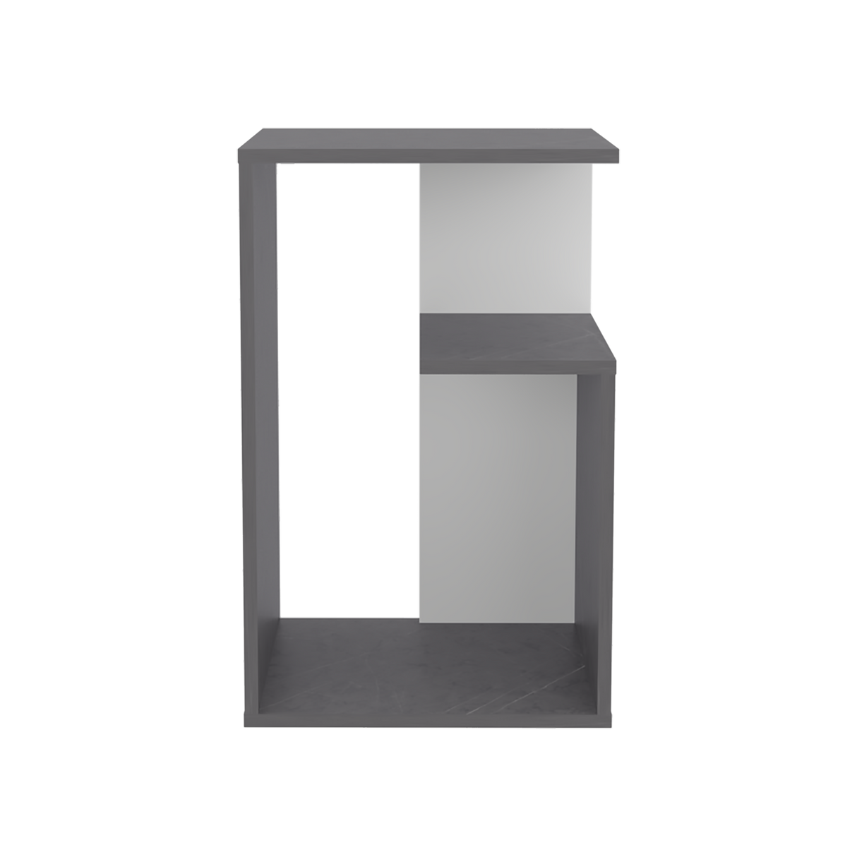 Mesa Auxiliar Everett Onix Y Blanco 39.8x63.4cm Rectangular Con Tres Compartimientos - MESAS AUXILIARES | Bylmo