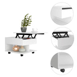 Mesa Auxiliar Transformable Luanda Blanco 55x39.1cm Rectangular Con Ruedas Y Cuatro Compartimientos - MESAS AUXILIARES | Bylmo