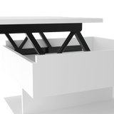 Mesa Auxiliar Transformable Luanda Blanco 55x39.1cm Rectangular Con Ruedas Y Cuatro Compartimientos - MESAS AUXILIARES | Bylmo