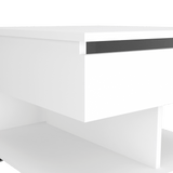 Mesa Auxiliar Transformable Luanda Blanco 55x39.1cm Rectangular Con Ruedas Y Cuatro Compartimientos - MESAS AUXILIARES | Bylmo